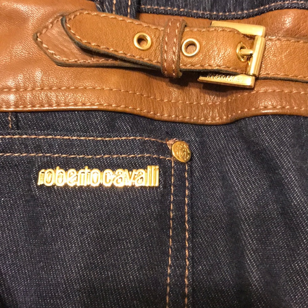 Roberto Cavalli Jeans with Leather
